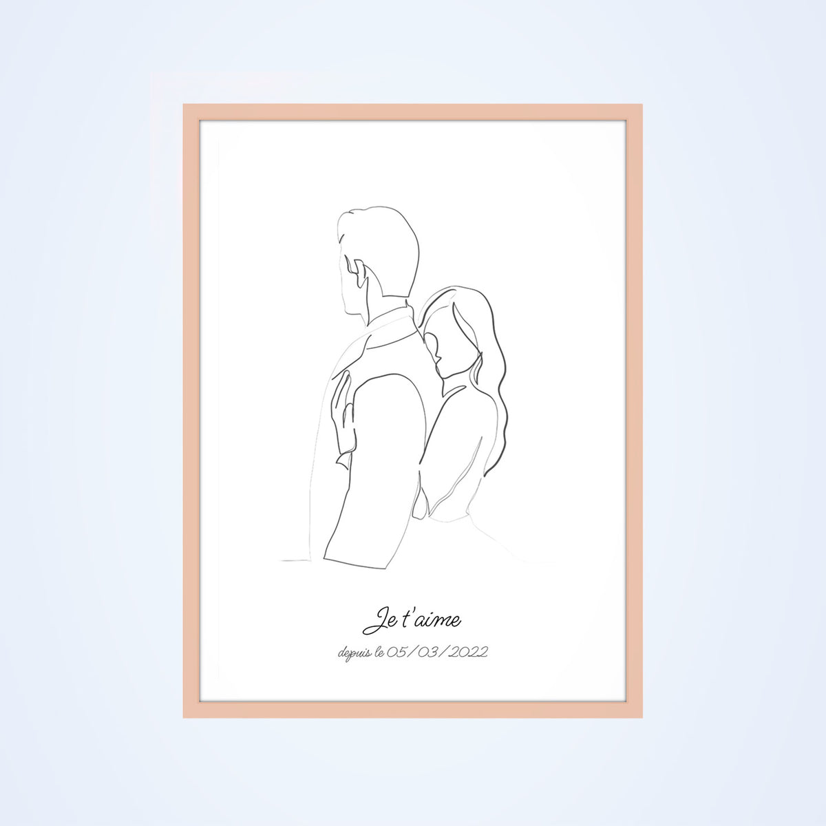 Affiche personnalisée de couple avec design romantique