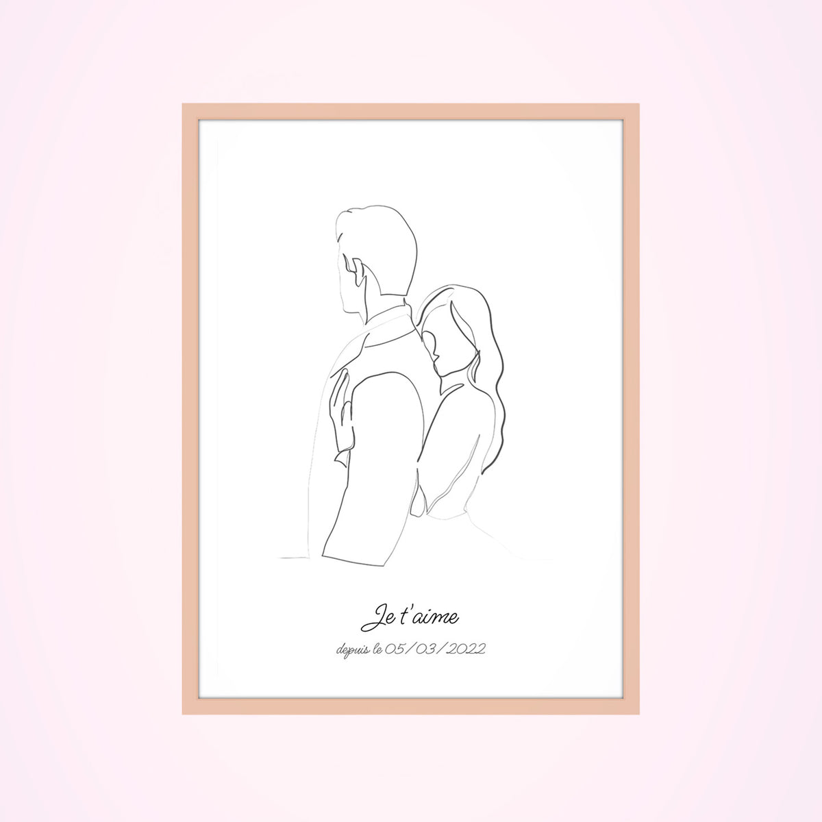 Affiche personnalisée de couple avec design romantique