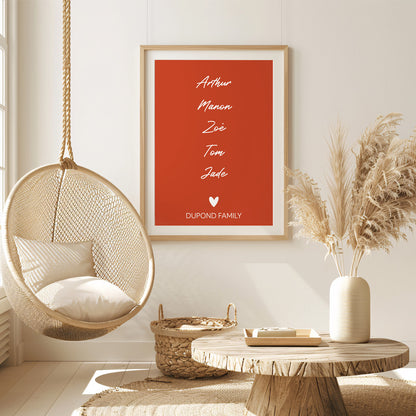 Affiche personnalisée prénoms