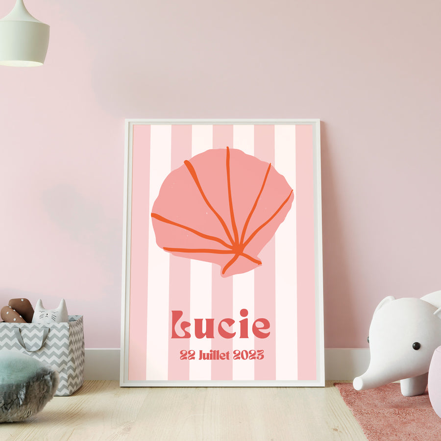 Affiche personnalisée de coquillage sur fond clair