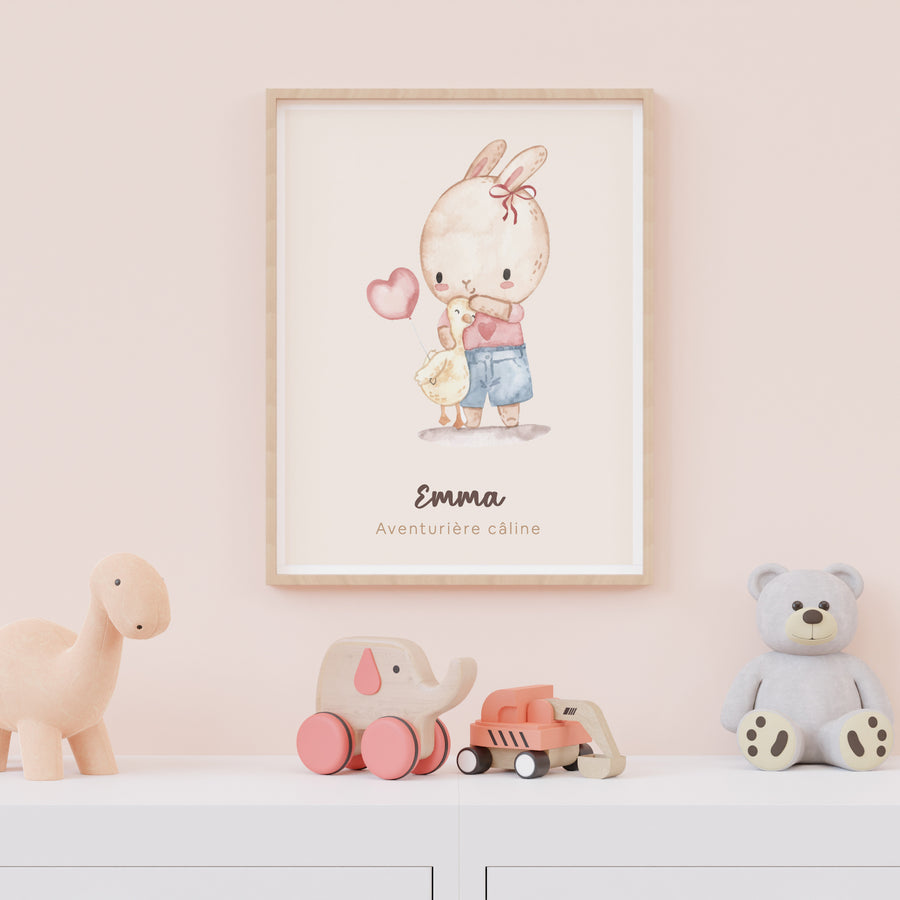 Affiche aquarelle d'animaux pour chambre d'enfant