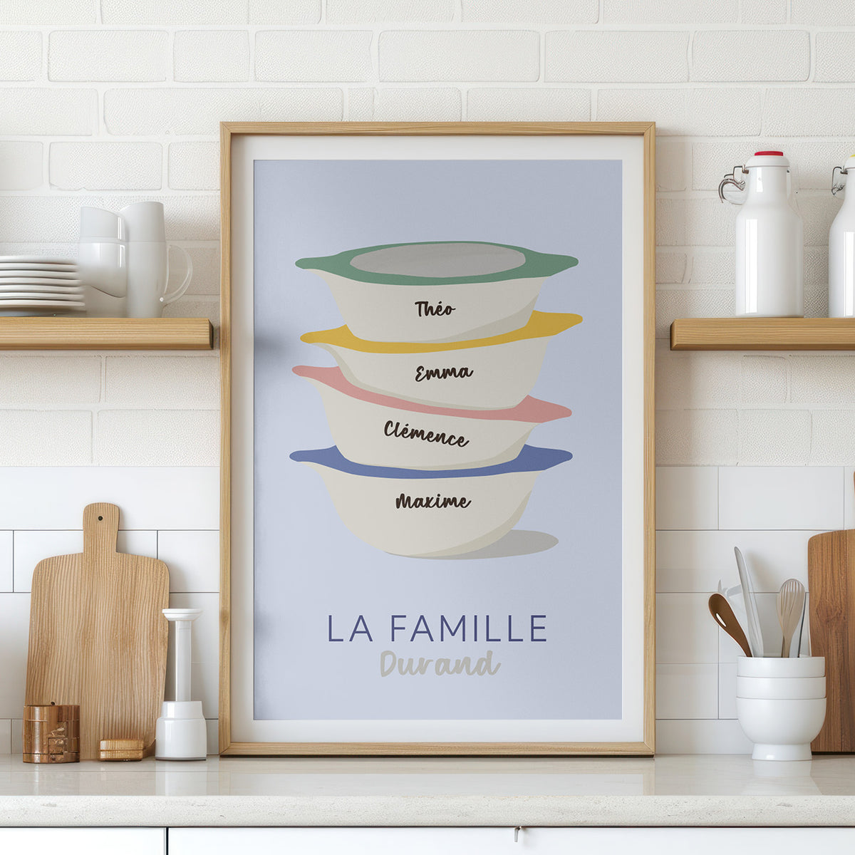 Affiche personnalisée avec motifs de bols bretons colorés