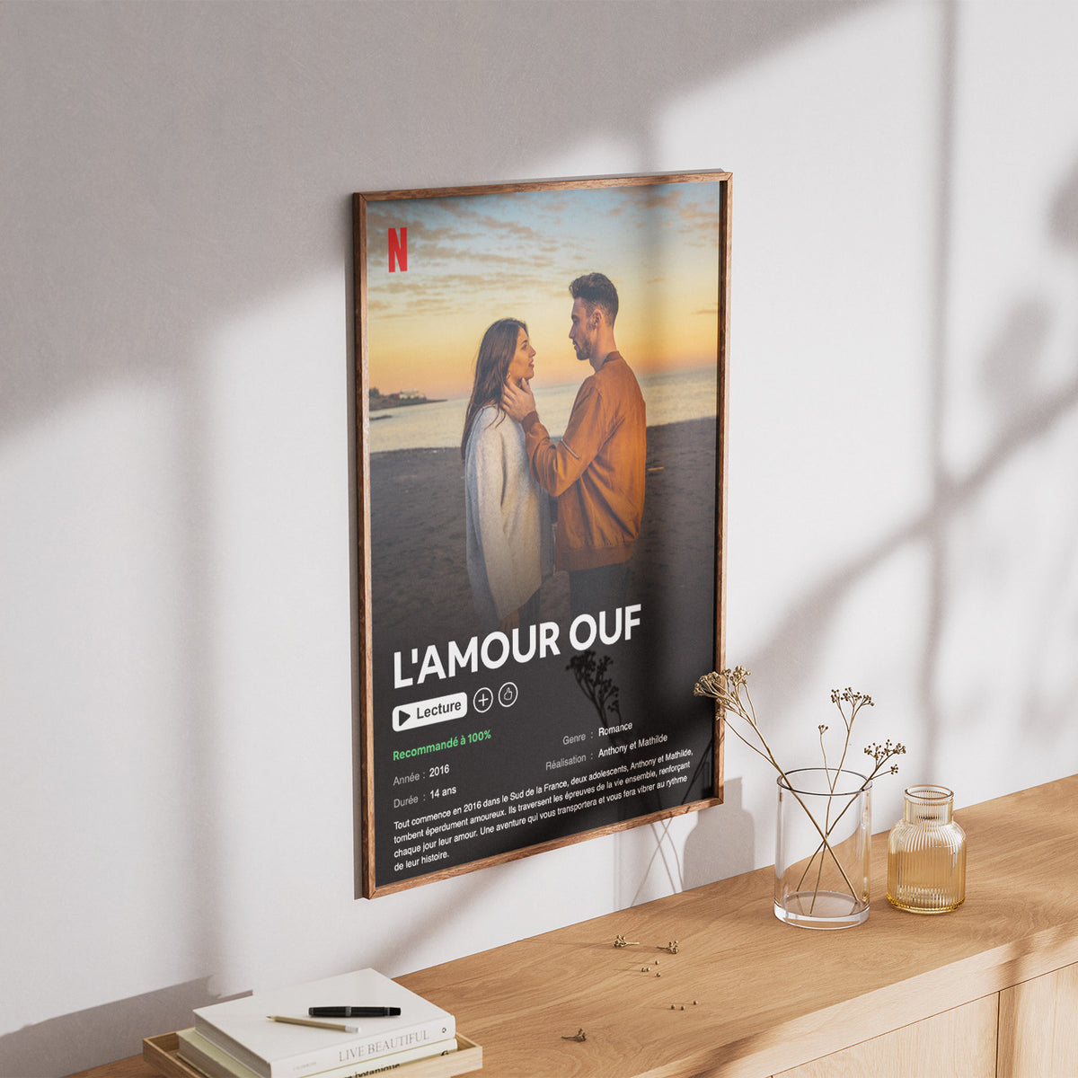 Affiche personnalisée au design inspiré de Netflix.