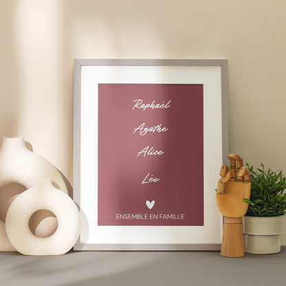 Affiche personnalisée prénoms