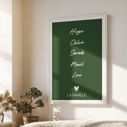 Affiche personnalisée prénoms