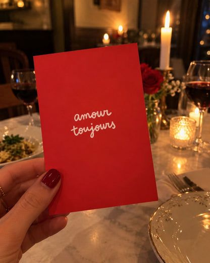 Carte personnalisée 'Amour toujours' avec design romantique