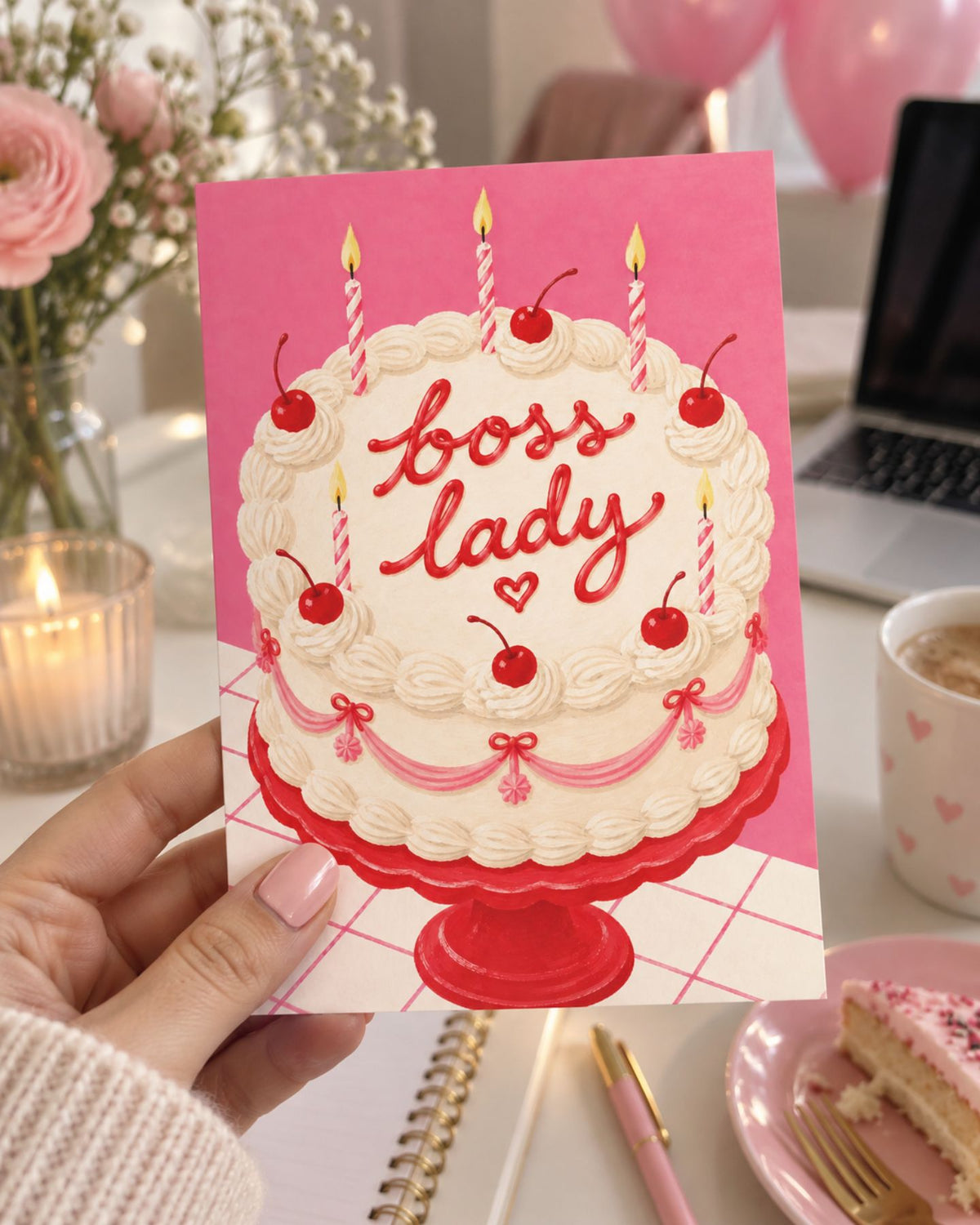 Carte Boss Lady avec design élégant et typographie moderne