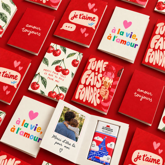 Carte d'amour personnalisée avec motif floral délicat
