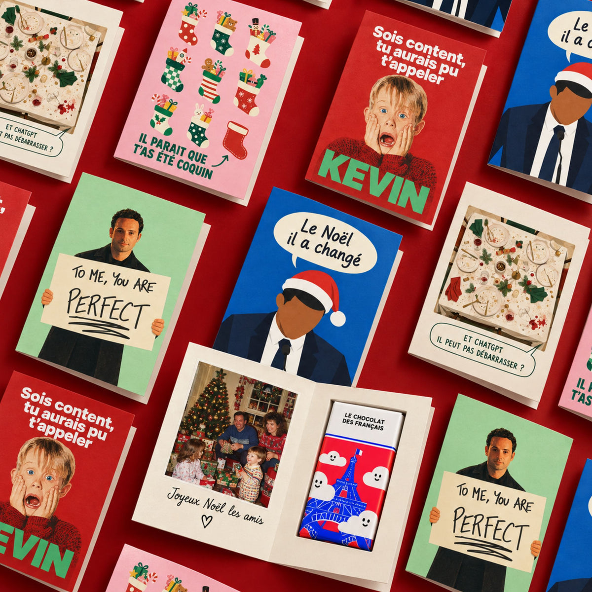 Carte de Noël personnalisée avec motif festif et photo