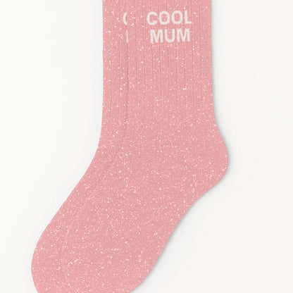 Chaussettes à paillettes 'Cool Mum' avec texture scintillante