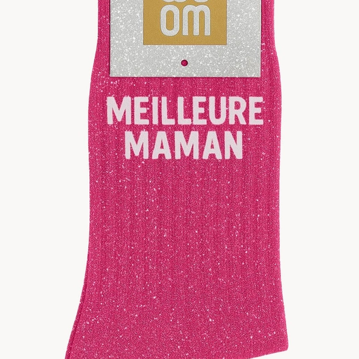 Chaussettes à paillettes avec inscription 'Meilleure Maman