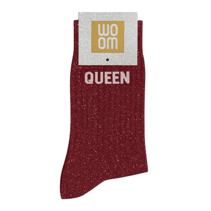 Chaussettes à paillettes 'Queen' avec texture scintillante