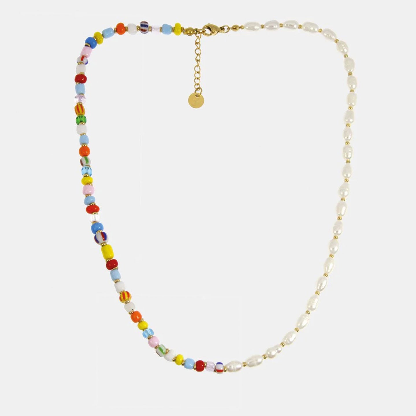 Collier Fantasia - Perles d'eau douce et de verre