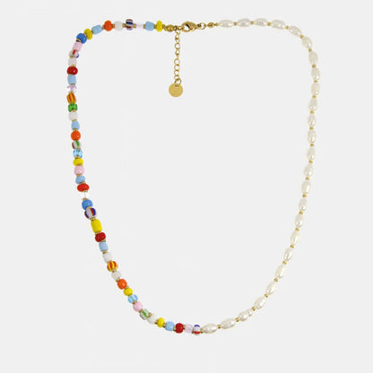 Collier Fantasia - Perles d'eau douce et de verre