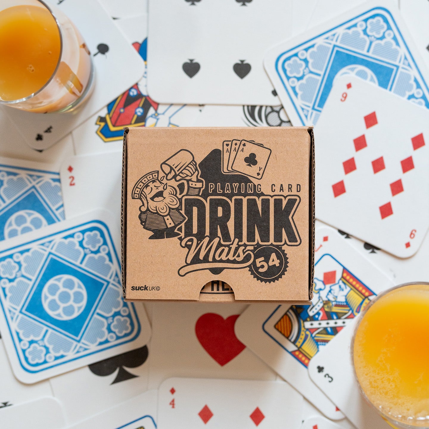 Dessous de verre en forme de cartes à jouer