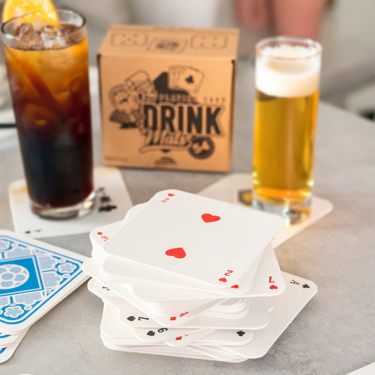 Dessous de verre en forme de cartes à jouer