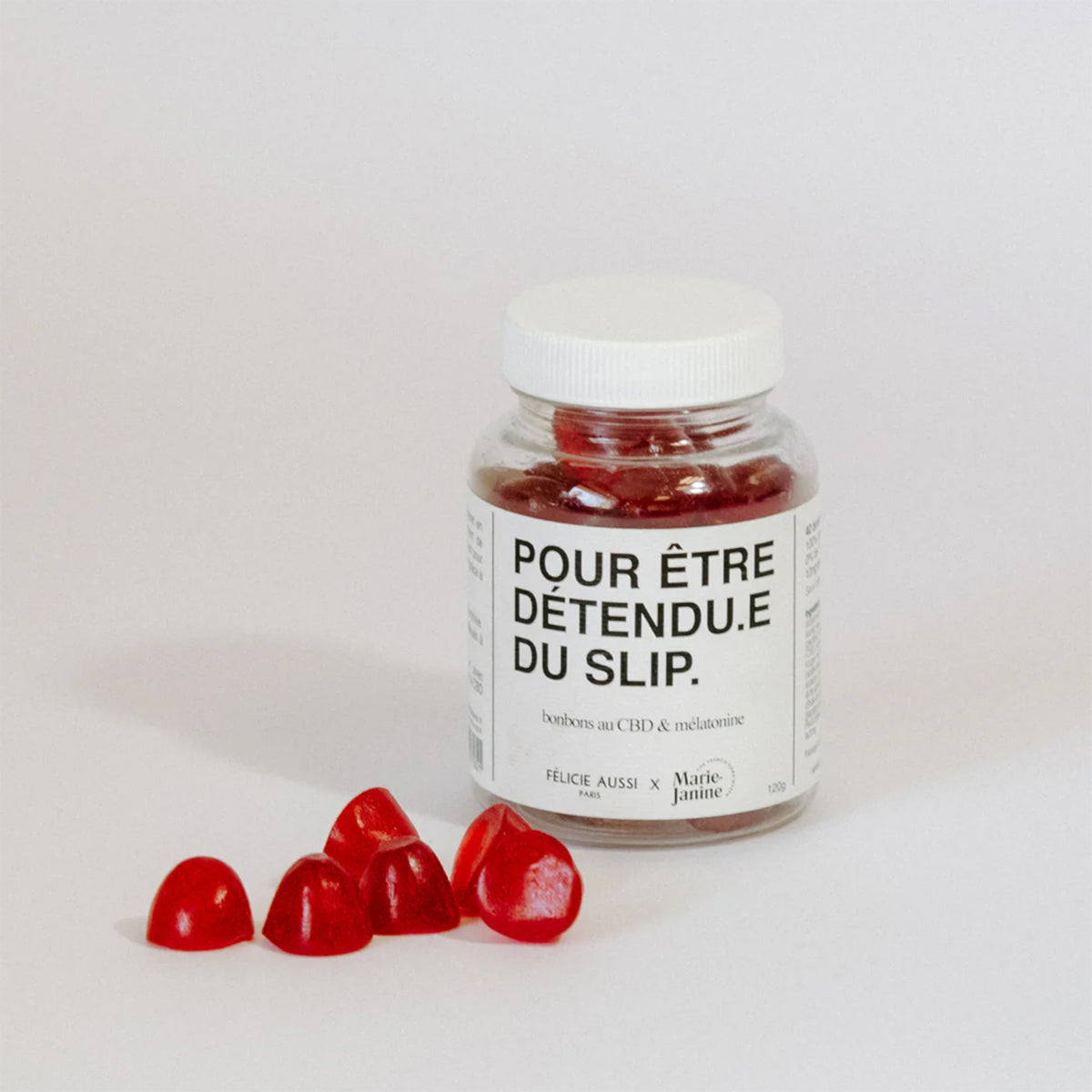 Gummies relaxants au CBD, texture gélifiée et colorée
