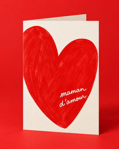 Carte personnalisée 'Maman d'amour' avec design floral