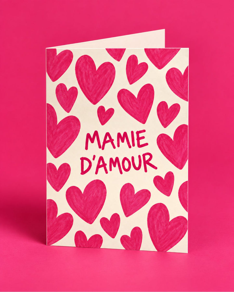 Carte Mamie D'amour avec design tendre et couleurs douces