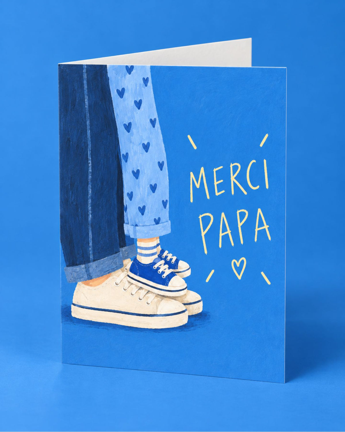 Carte 'Merci Papa' avec design élégant et typographie soignée