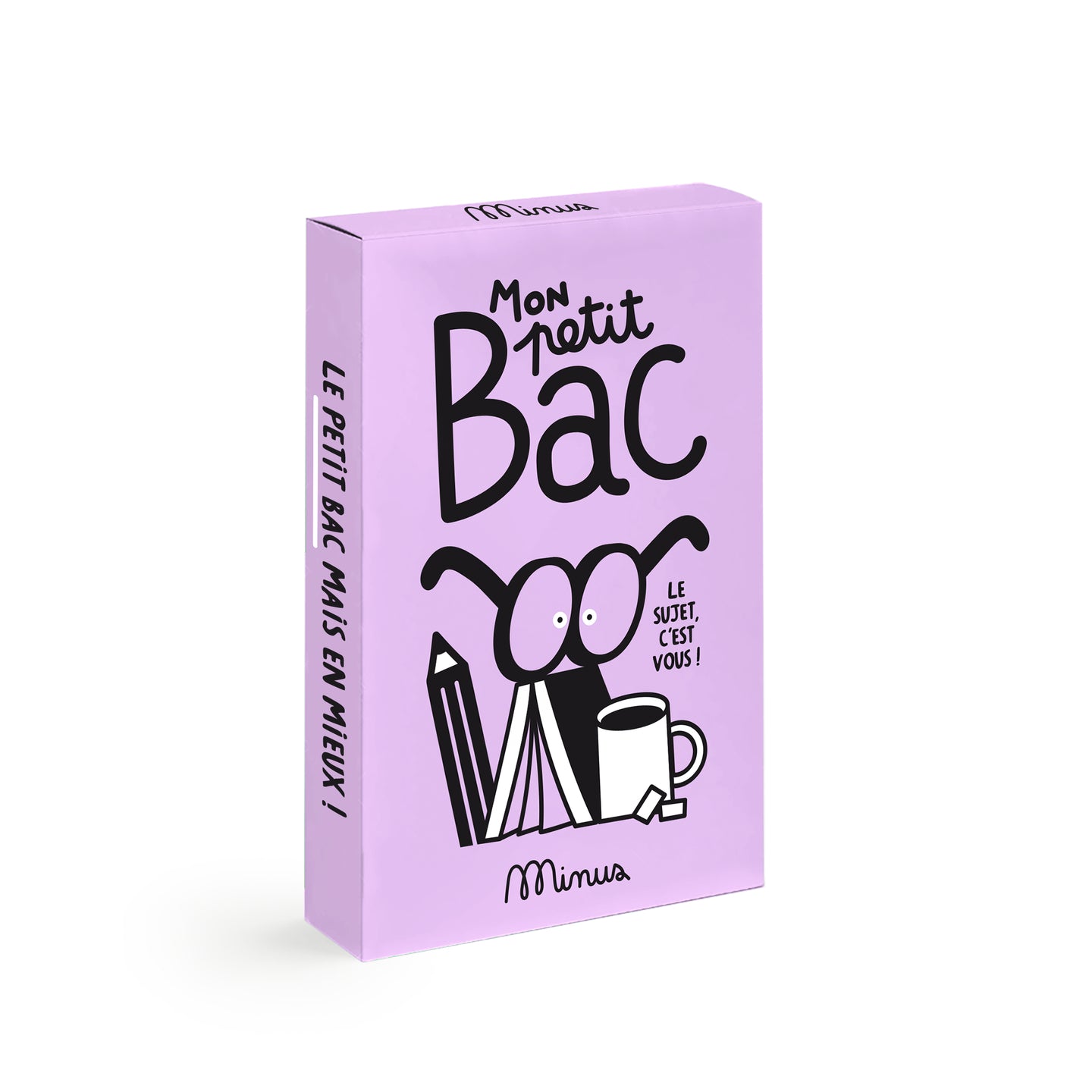 Boîte blanche du jeu Petit Bac avec illustrations colorées