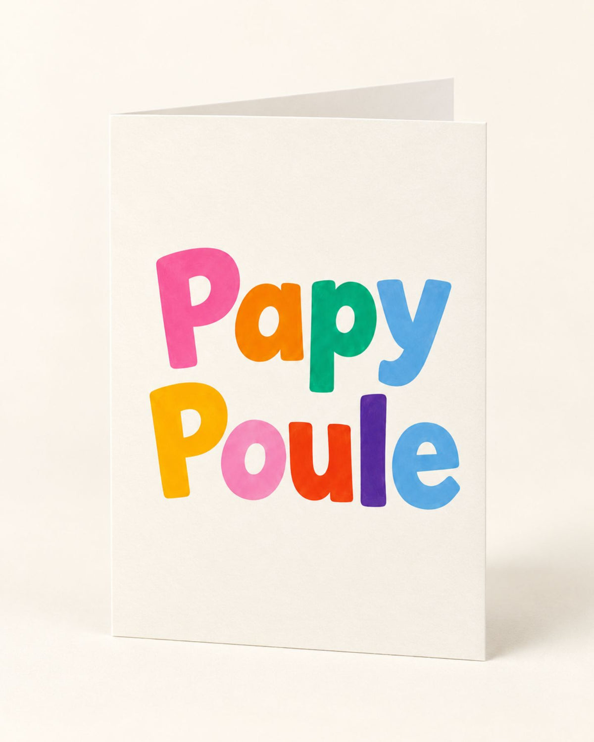 Carte Papy Poule avec illustration colorée et texte personnalisé