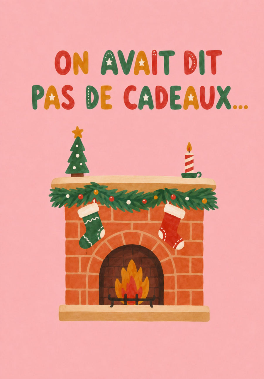 Carte de vœux avec message humoristique sur fond clair