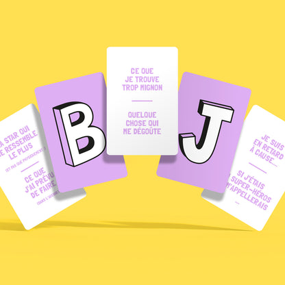 Jeu de cartes Petit Bac avec illustrations colorées et amusantes