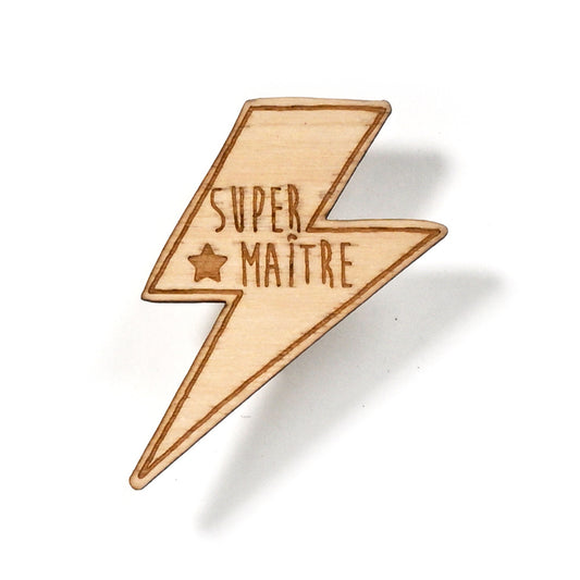 Pin's en bois Super Maître