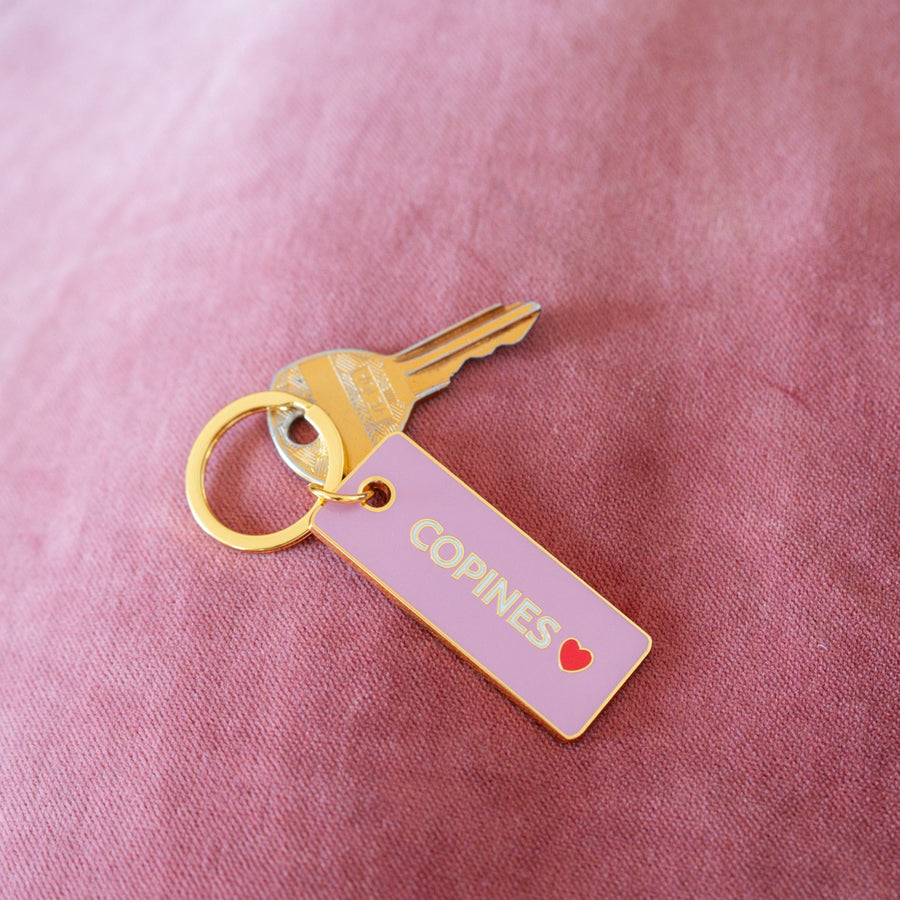 Porte-clé en forme de cœur avec inscription pour copine