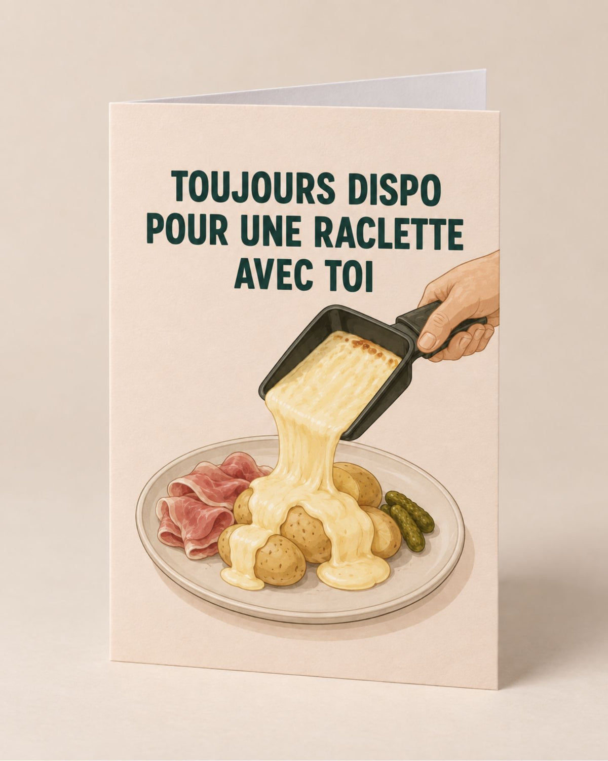 Carte d'invitation à la raclette avec design chaleureux