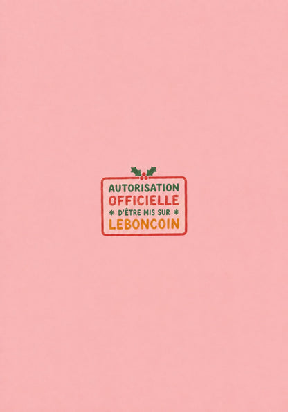 Carte humoristique Secret Santa avec design décalé au verso