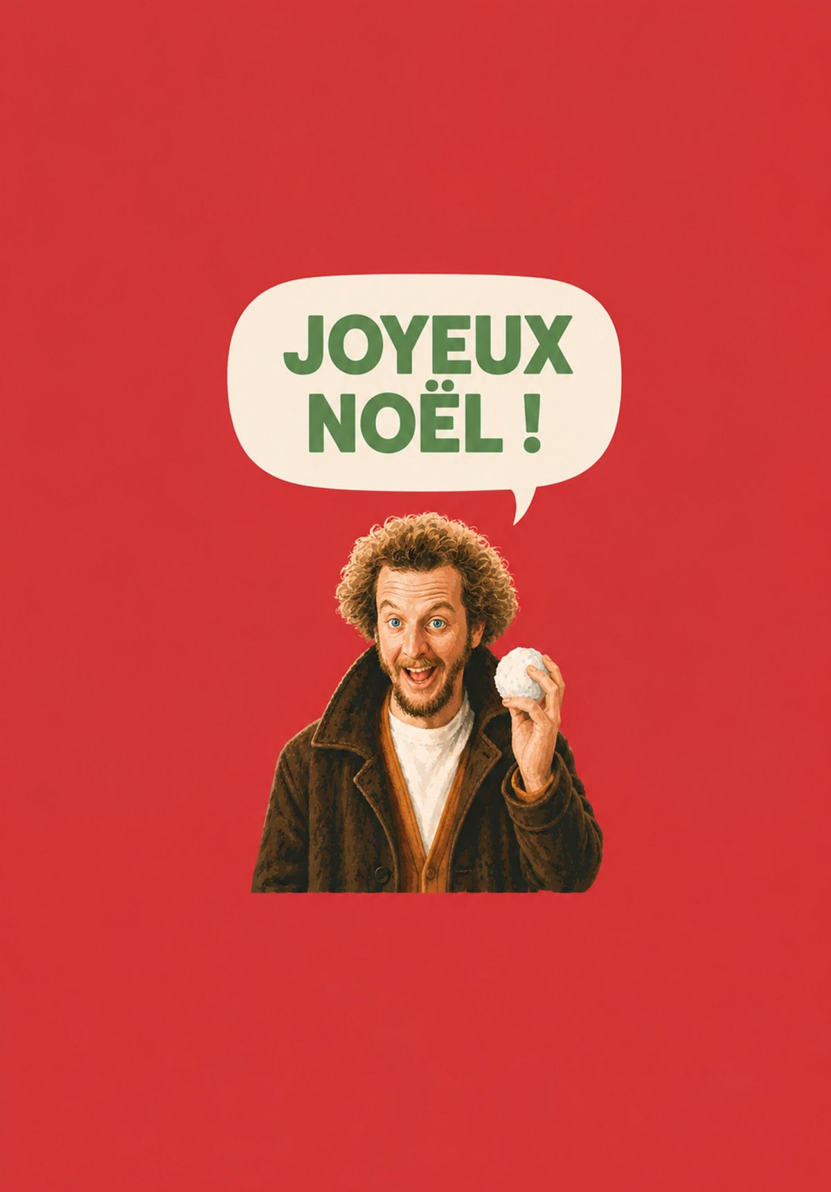 Carte humoristique avec un design inspiré de films classiques