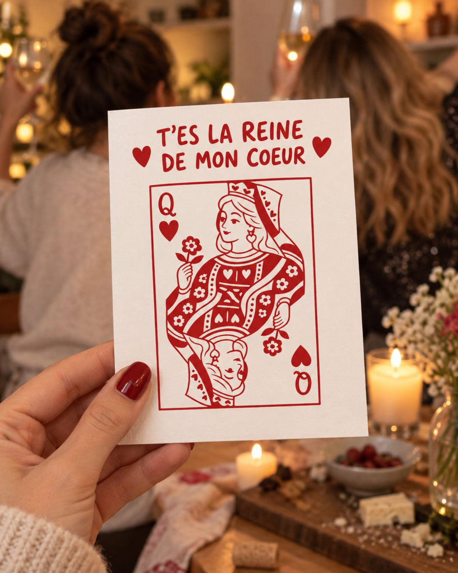 Carte personnalisée avec un design romantique en gros plan