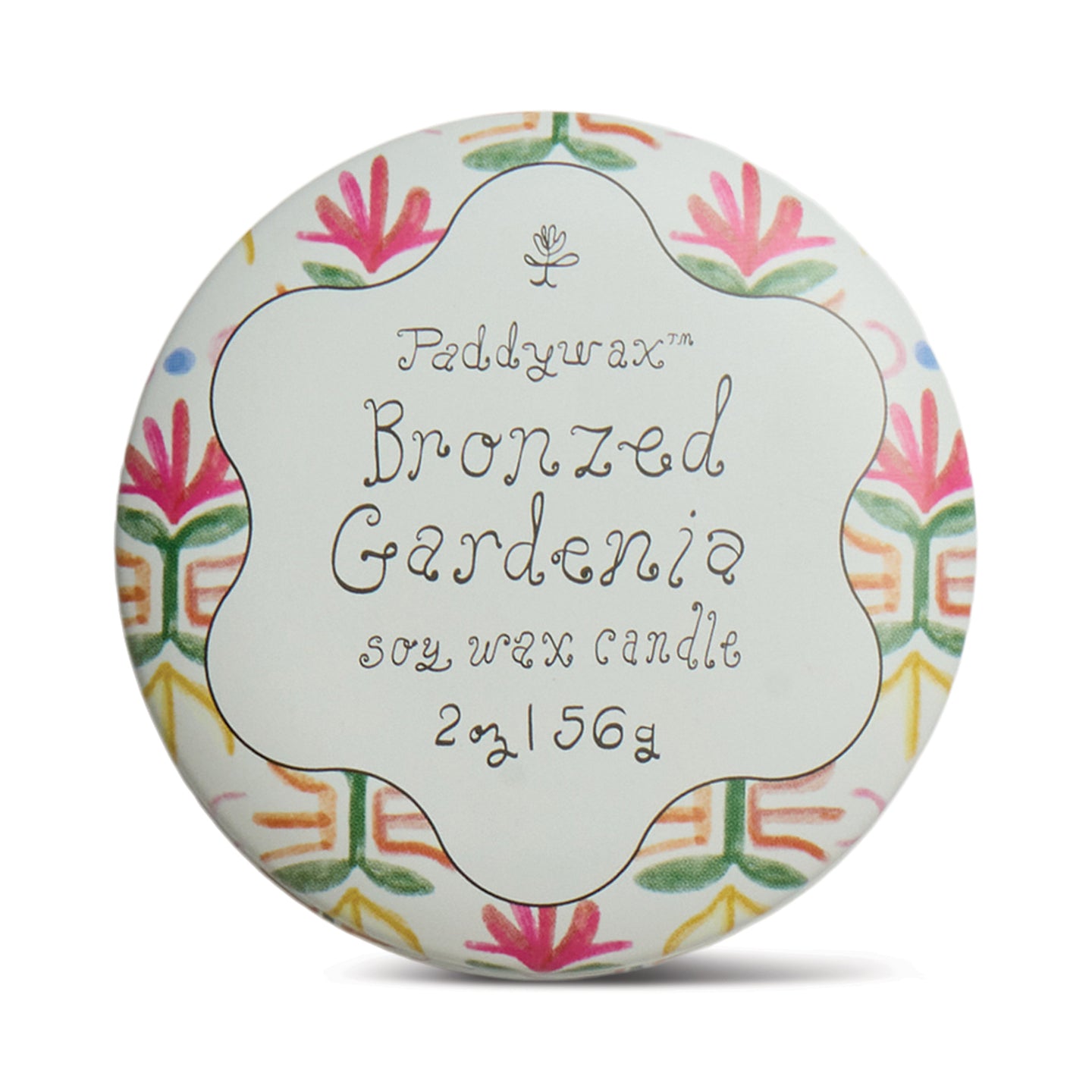 Bougie tulipe Paddywax vue de dessus, parfum gardénia