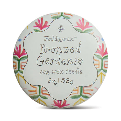 Bougie tulipe Paddywax vue de dessus, parfum gardénia