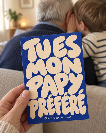 Carte personnalisée avec message affectueux pour papy