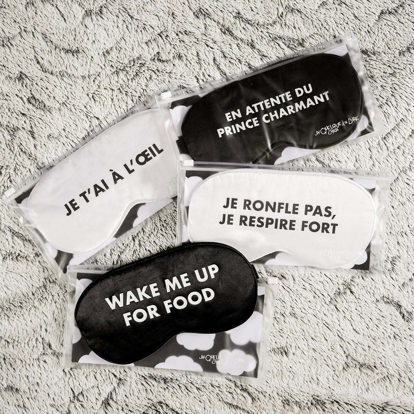 Masque de nuit à message - petit cube
