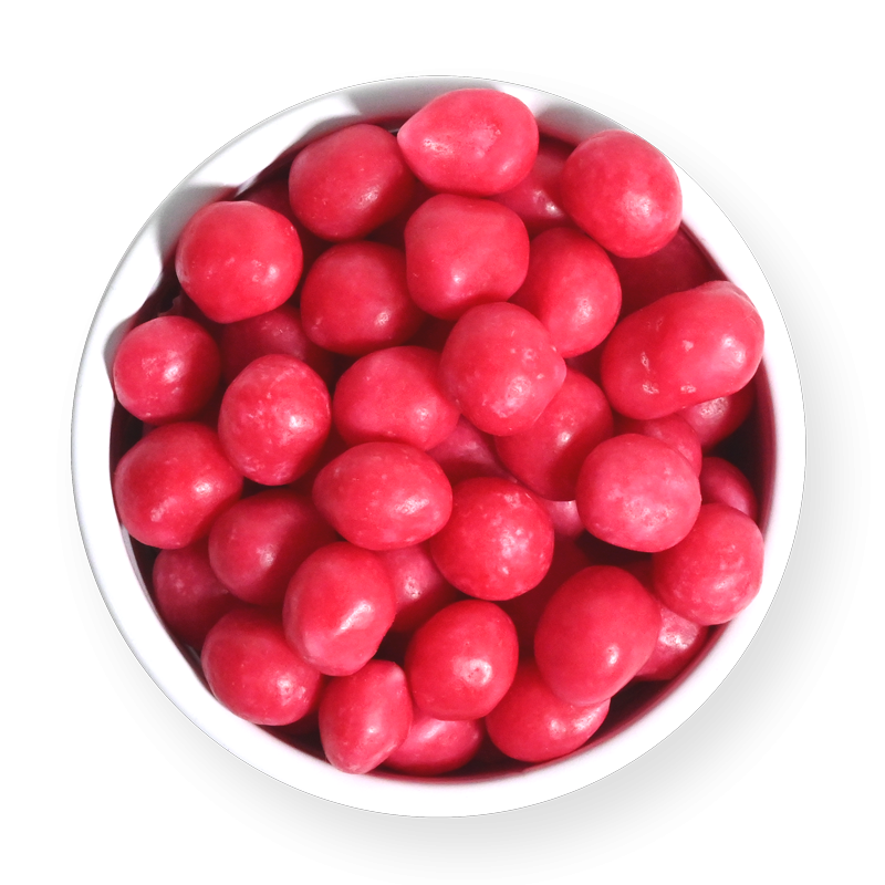 Bonbons personnalisés en forme de perles de framboise